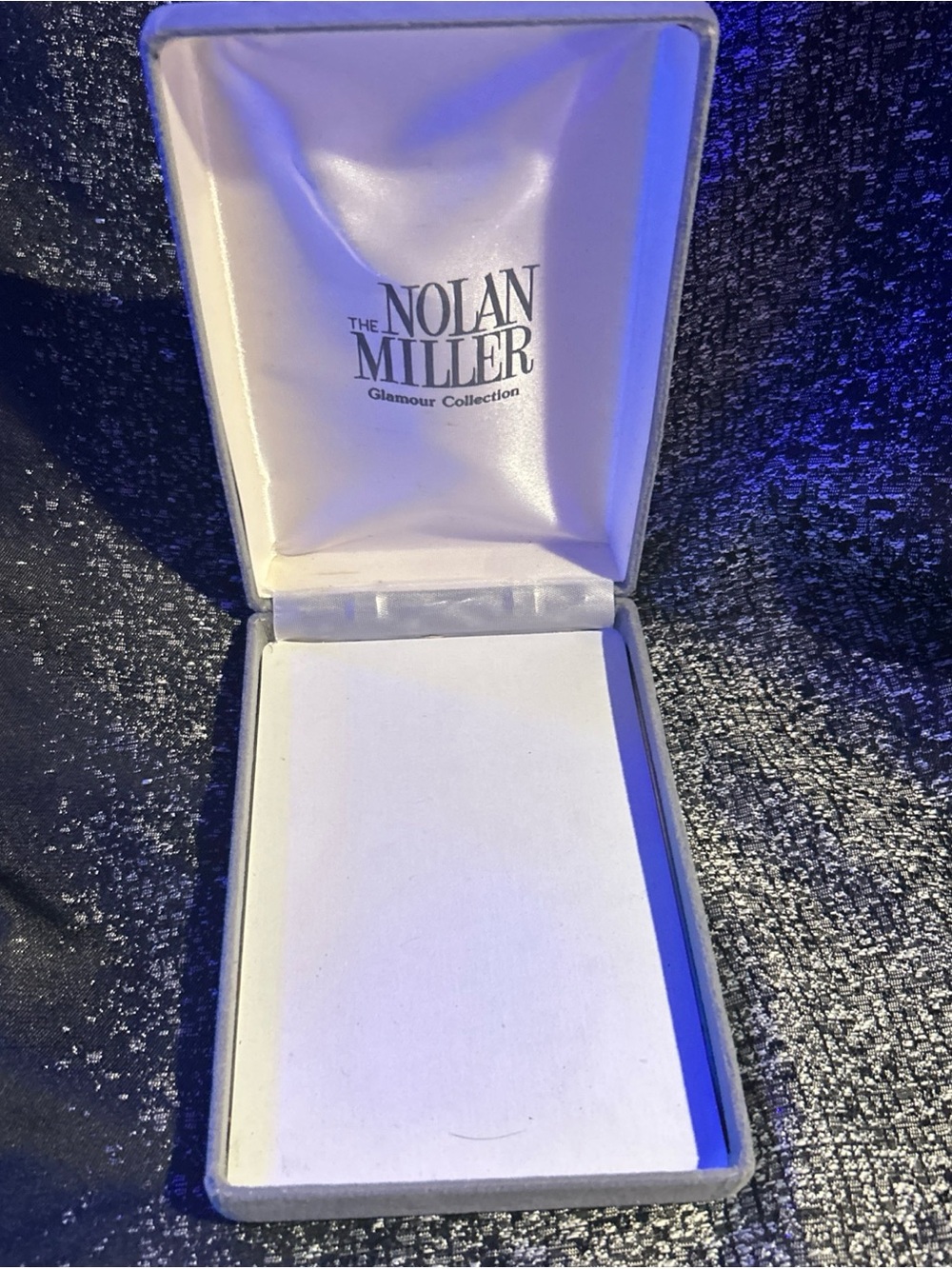 Nolan Miller Jewelry Presentation Box in White and Silver